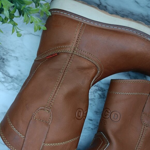 ARCO MEN\'S WORK BOOTS ROUND TOE GENUINE LEATHER PULL ON SOFT TOE LIGHT BROWN 7 main image 7